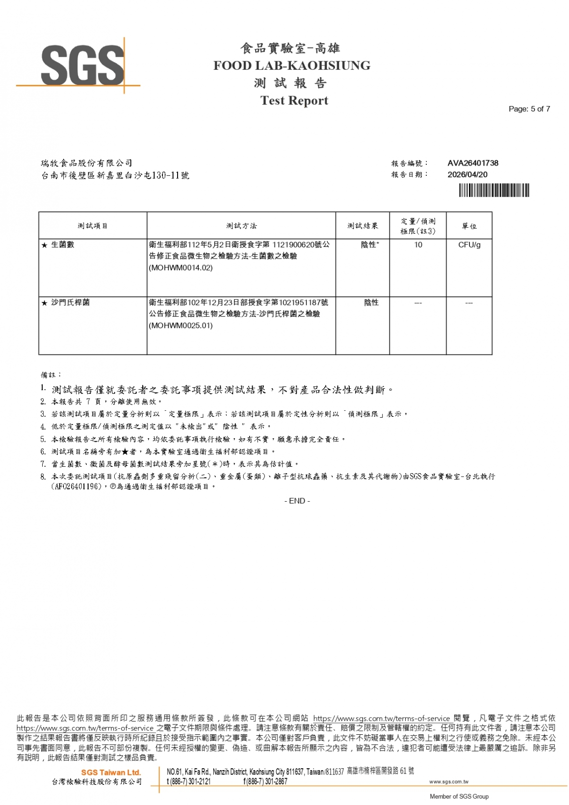 20260408-鈞安畜牧場-(白蛋)-(生菌數+沙門+抗生素+48項+離子型+抗原蟲+重金屬鉛銅)-SGS_page-0005